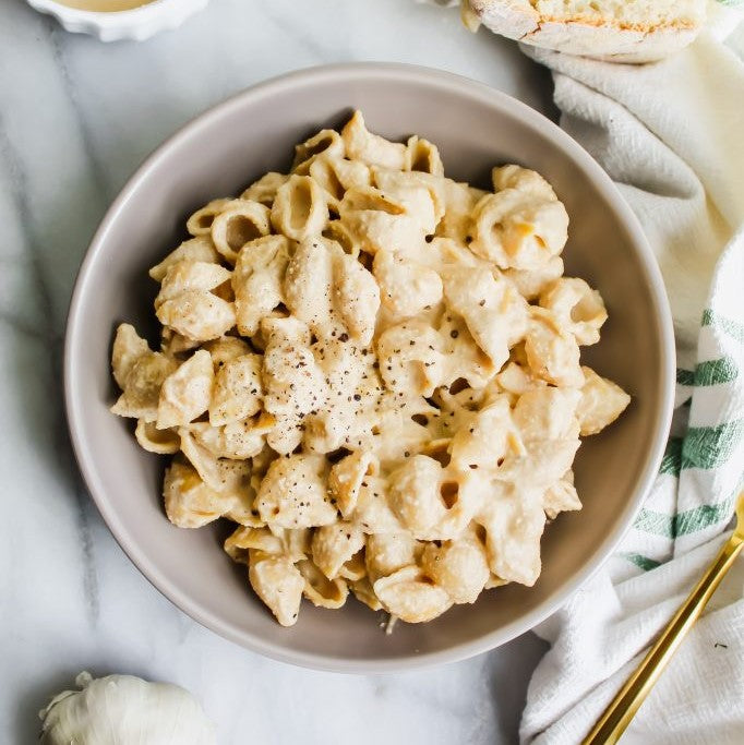 Savory: Roasted Garlic Cashew Cream Pasta